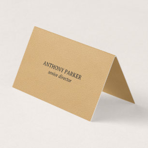 Gold Faux Leather Texture Design Business Card