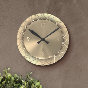 Gold Faux Metal Wire Stylish Unique Clock