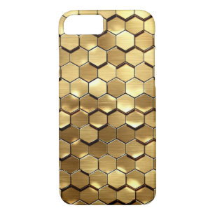 Gold (Faux) Metallic Hexagons Case-Mate iPhone Case