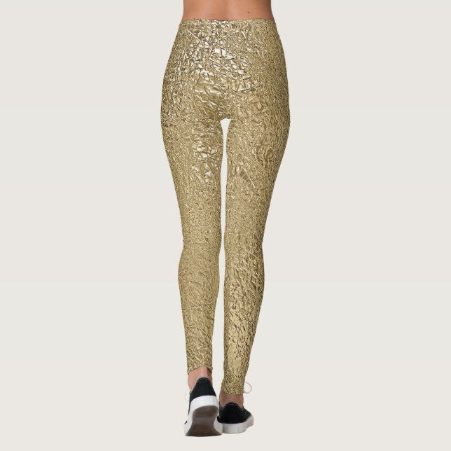 Gold Faux Metallic Leggings (Back)