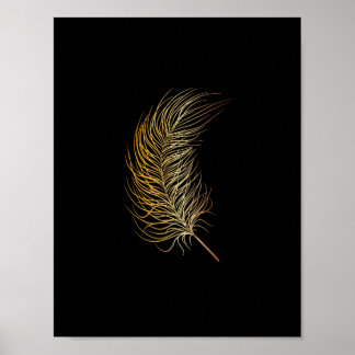 Gold Feather Desk Print