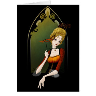 Gold Feathers, Black Lace - Card