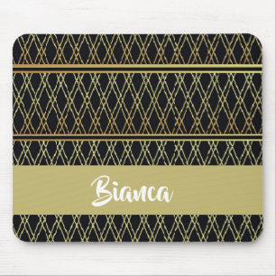 Gold fence on black mouse pad