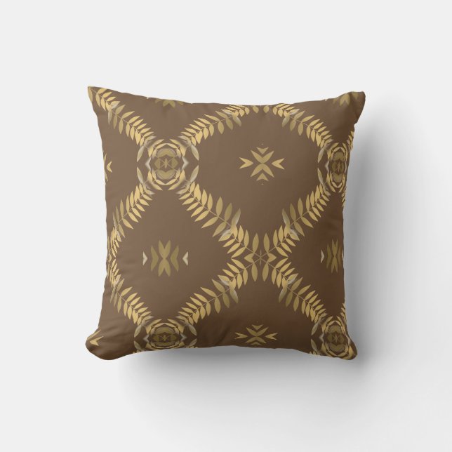 Gold Fern Mosaic Cushion (Front)