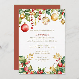 Gold Festive Corporate Christmas Party Invitation