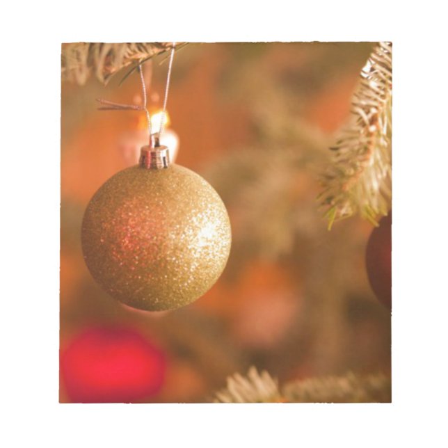 Gold Festive Decorations Notepad (Front)