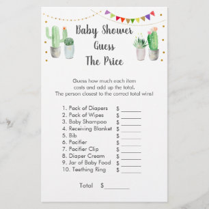 Gold Fiesta Cactus Guess The Price Game