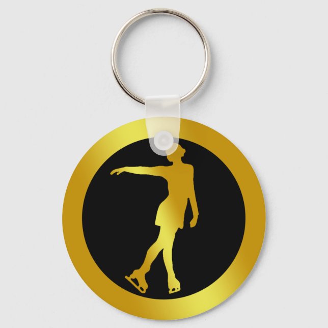 GOLD FIGURE SKATER KEY RING (Front)