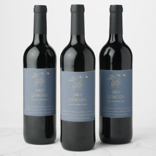 Gold Filigree Art Deco   Toucan Estate Grey Funny Wine Label