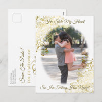 Gold Filigree He Stole My Heart Save the Date