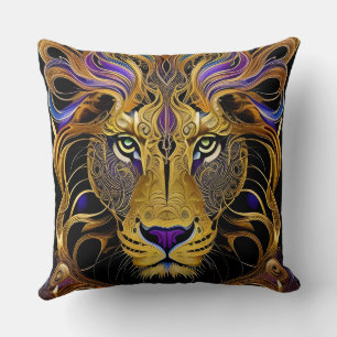 Gold Filigree Lion  Cushion