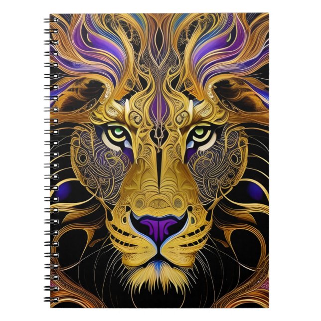 Gold Filigree Lion  Notebook (Front)