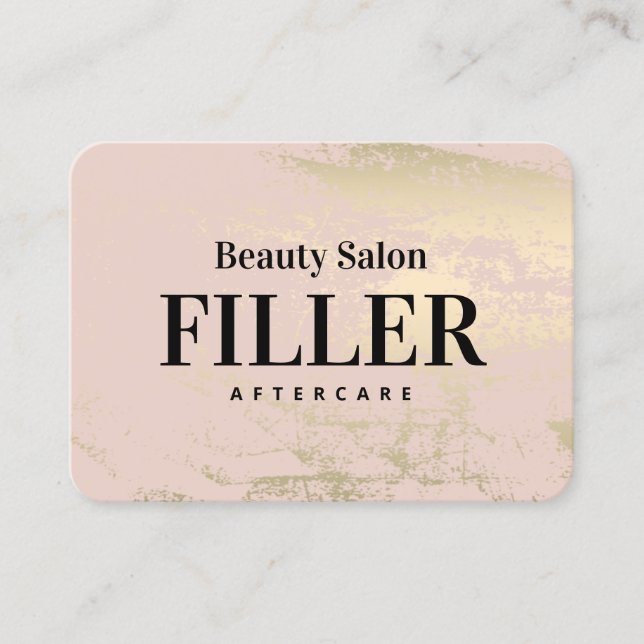 Gold Filler Aftercare Instructions Business Card (Front)