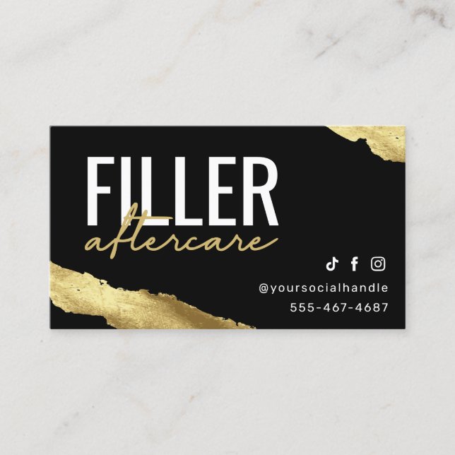  Gold Filler Instruction Aftercare Card (Front)