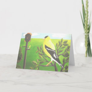 Gold Finch Blank Note Card