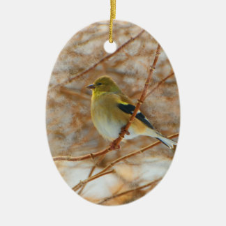 Gold finch ceramic tree decoration