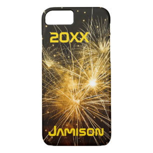 Gold Fireworks on Dark Background Custom iPhone 8/7 Case