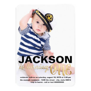 Gold First Birthday Invitation