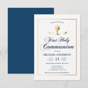 Gold First Communion Elegant Invitation