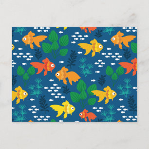 Gold Fish in Aquarium Postcard