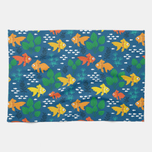 Gold Fish in Aquarium Tea Towel