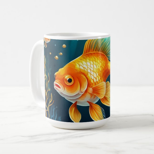 Gold Fish in Underwater Coffee Mug (Front Left)