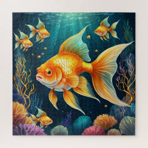 Gold Fish in Underwater Jigsaw Puzzle