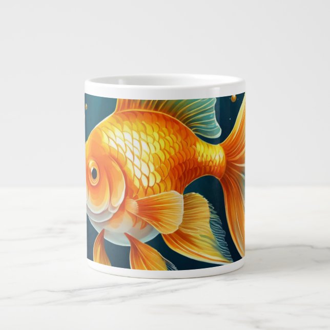 Gold Fish in Underwater Large Coffee Mug (Front)