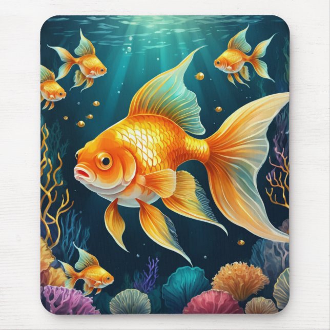 Gold Fish in Underwater Mouse Pad (Front)