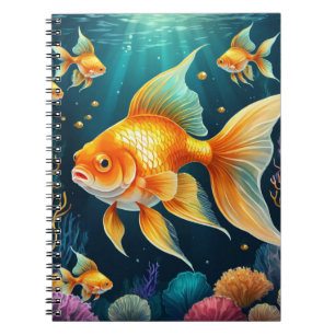 Gold Fish in Underwater Notebook