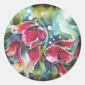Gold Fish Luminosity Classic Round Sticker
