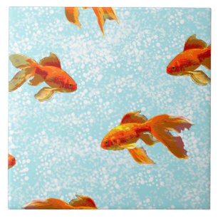 gold fish pattern ceramic tile