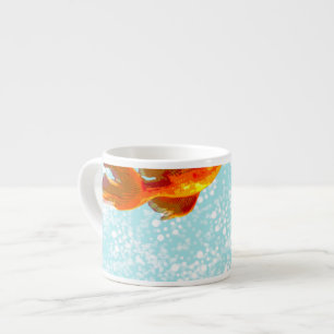 gold fish pattern espresso cup