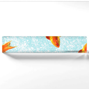 gold fish pattern nameplate