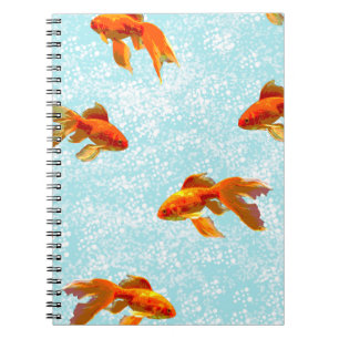gold fish pattern notebook