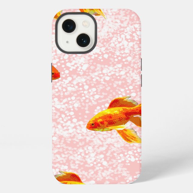 Gold fish pattern pink iPhone case (Back)