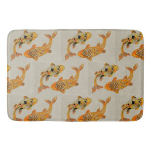 Gold Fish Pond Bath Mat