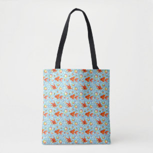 gold fishes and soap bubbles tote bag
