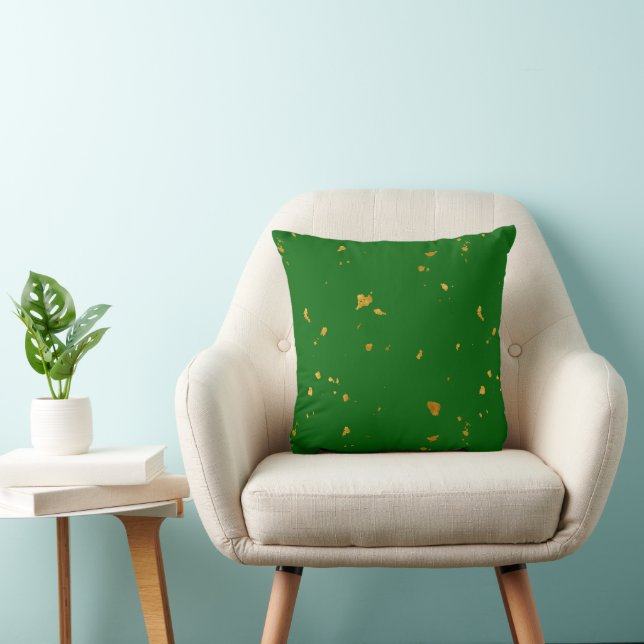 Gold Flakes on Emerald Green Cushion (Chair)