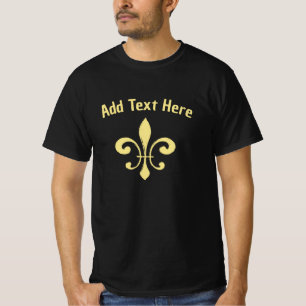 Gold Fleur De Lis, add edit text to personalise T-Shirt