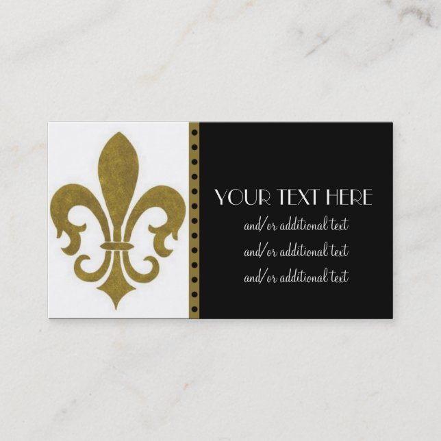 Gold Fleur De Lis Business Card (Front)
