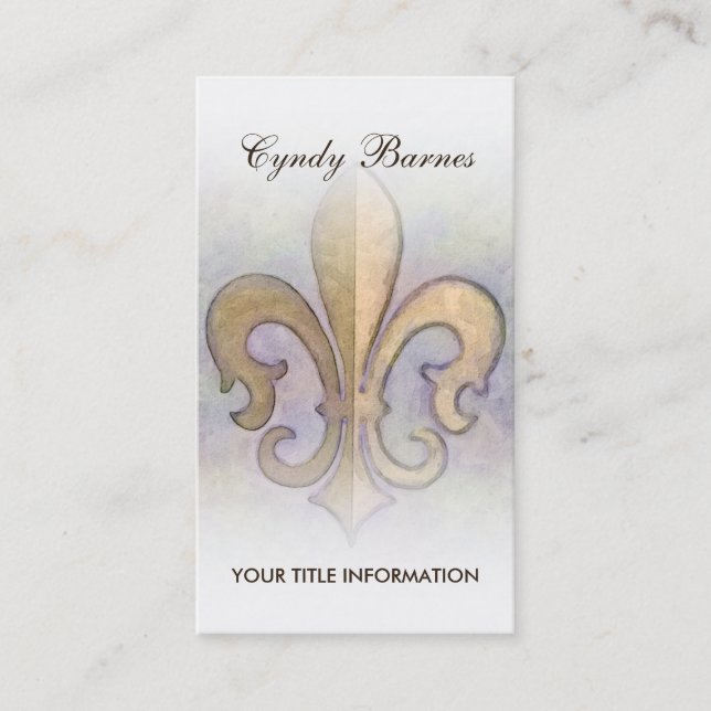 Gold Fleur de Lis Business Card (Front)
