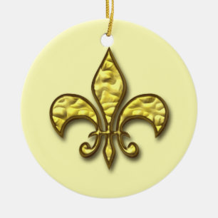 Gold Fleur de Lis Christmas Ornament