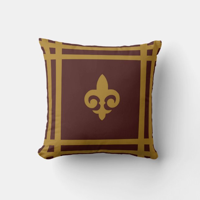 Gold Fleur-de-lis Cushion (Front)