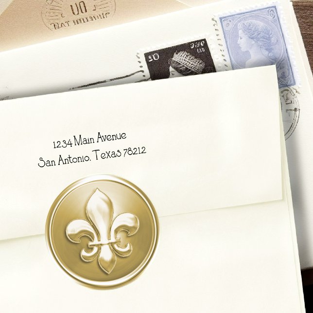 Gold Fleur de Lis Envelope Seal Embossed Look (Creator Uploaded)