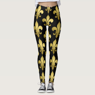 Gold Fleur de Lis on Any Colour  Leggings