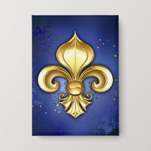 Gold Fleur de Lis on Blue