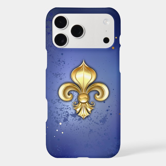 Gold Fleur de Lis on Blue (Back)