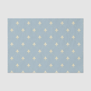 Gold Fleur-de-Lis on Dusky Blue Tissue Paper