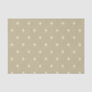 Gold Fleur-de-Lis on Light Brown Tissue Paper
